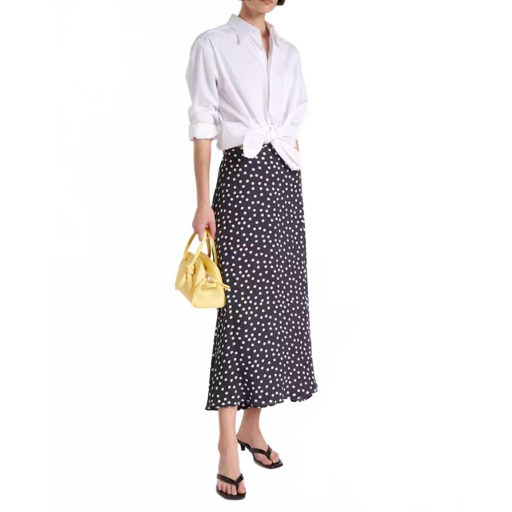 NEW RIXO areza midi skirt in emma spot black
